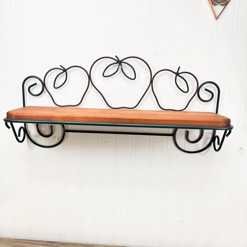 Vintage Apple Wall Shelf 19" | Country Apple Rustic Home Decor